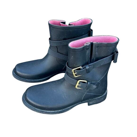 Kate Spade New York Pamela Black Rubber Rain Boots Size 10 Black - Picture 1 of 10